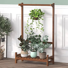 Hanging Plant Stand Indoor Wood Tall Flower Stand For Multiple Plants Plant Shelf Coat Rack Stand For Window Plant Shelf Indoor Garden Balcony Home Decor Bedroom Display Rack Simple Ladder Fram