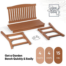 hOmeQomi Outdoor Bench Set of 2 All Weather Resistant Patio Garden Bench Teak