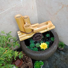 GenSDH Natural Bamboo Water Fountain, Zen Feng Shui Garden Fountain, Circulating Water Ornament for Fish Tank, Waterscape Decoration, for Bird Bath, Pond, Backyard, Garden, 27.6,27.6in(70cm)