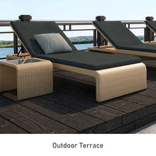 Vttui Casual Chaise Lounge, 4-Piece Outdoor Chaise Lounge Chair, Wicker Chaise Lounge with Cushion, Pool Sun Lounger for Patio, for Patio, Deck, Backyard, Poolside