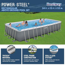 Bestway Power Steel 24’ x 12' x 52” Above Ground Pool w/Sand Pump, 2 Pack