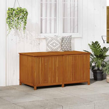 DXKDUSOKJ Solid Acacia Wood Patio Storage Box 59.1"x31.5"x29.5" with Waterproof Zippered Bag, Gas-Lift Lid, Bench and Side Table for Garden Cushions, Toys, Tools