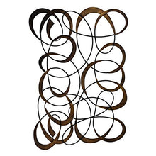 MY SWANKY HOME Extra Large 57" Modern Swirl Iron Wall Art Metal Grille Plaque Brown