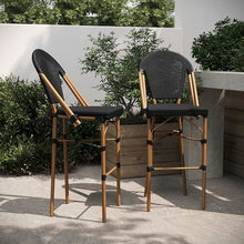Flash Furniture 30 in Indoor/Outdoor Barstool, Black, 2-Pack