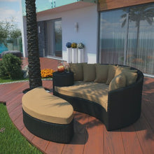 Modway Taiji Wicker Rattan Outdoor Patio Sectional Daybed in Espresso Mocha