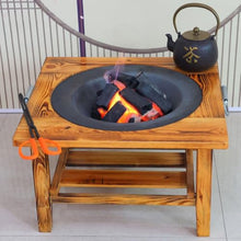 Outdoor Wood Fire Pit Table, Outdoor Fire Pit Bowl with Handles, Fireplace for Winter Heating, for Patio, Backyard, and Gatherings