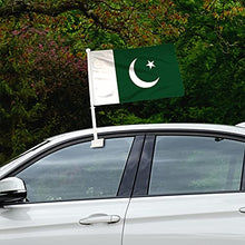 BANNER BUZZ MAKE IT VISIBLE Pakistan Car Flag with Window Clip, 18” x 12”, Double-Sided Printing, Pack of 100, White