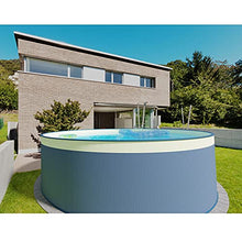 Planet Pool Steel Wall Pool Round Choice of Sizes 90 cm Deep Steel 0.3 mm Anthracite Foil 0.2 mm Sand Overlap 350 x 90