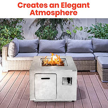SerenelifeHome Outdoor Propane Fire Pit Table-CSA/ETL Certified Safe 40,000BTU Pulse Ignition Weatherproof Square Propane Gas Fire Table -Adjustable Flame,Thermocouple-PVC Cover, Lava Rock-SLFPCN42.5