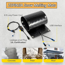 ZSPINJIA Heated Snow Melting Half Walkway Mat, 1/2/3/4/5 pcs Heated Snow&Ice Melting Stair Mat, Snow and Ice Melting Mat,No-Slip Heating Entrance Mats for Winter Outdoor Stairs, Garages(5 Pcs,10x48in/