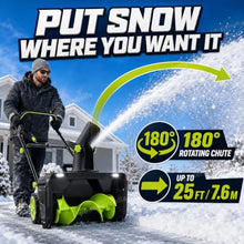 pedenencelia Cordless Snow Blower, 25-Ft Throw, LED 4batteries