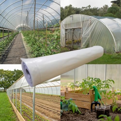 Farm Plastic Supply 4 Year Clear 6 mil Greenhouse Plastic Sheeting - Clear Greenhouse Plastic Sheeting, Polyethylene Film, Transparent Film (32' x 150')
