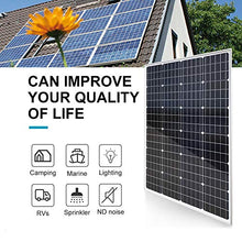 Giosolar 6pcs 100 Watts 12 Volts Monocrystalline Solar Panel Kit for Boat Off-Grid System with LCD Charge Controller/Connectors/Solar Cables for 12V/24V Battery Charging (600W Kit)