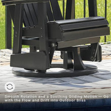 Signature Design by Ashley Hyland Wave Modern Outdoor Swivel Glider Chair, Gentle Gliding Motion, Stainless Steel Hardware and HDPE, 30.88" W x 30.5" D x 41.63" H, Black
