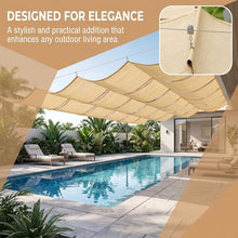 FENGZEQUAN Retractable Sun Shade Canopy, Wave Shade Sail with High-Density Polyethylene Fabric, Sliding Pergola Cover for Patio, Garden, Backyard, Deck,Mesh Tarp(W1*L15m/W3.28*L49.21ft)