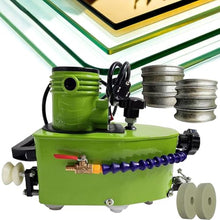Small Glass Edging Machine, Electric Portable Glass Edger, Straight Round Bevel Edge Trimmer Grinder, Straight Round Bevelled Glass Edging Grinder Glass Acryl Polisher for Glass Stone Green