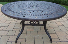 Oakland Living Victoria 9-Piece Patio Set with 54-Inch Table, 6 Cushioned Chairs & Umbrella Aged