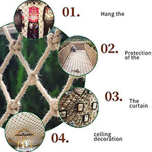 Hynet Rope Net Fence Safety Net Decor Heavy Duty Hemp Rope Netting Outdoor Kids Climbing Cargo Net Stair Railing Garden Plants Protective Net Playground Hammock (Size : 5 * 5m(16 * 16ft))