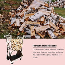 WXPWAMZ Firewood Rack, Metal Firewood Rack Set, Indoor and Outdoor Fireplace Wood Storage Organizer, Copper Log Holder