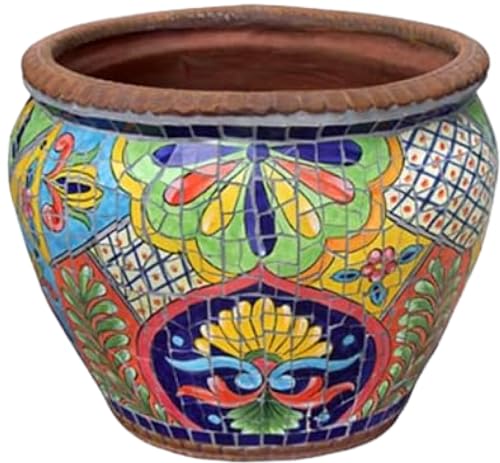 Flower pots Artistic Color Painting Landscape Pattern Planter CreativeCeramics Outdoor Flower Pot Vintage Garden Patio Balcony Decor Plant Pot Hallway Corridor Planters-L (Size : M), Medium (One Col