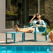 Werph 4 Pieces Outdoor Furniture Patio Table and Chairs Set, Blue