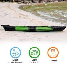 Hipicute 13FT Fishing Kayak Green Camo with Paddle & Comfortable Seat, 400LBS Capacity