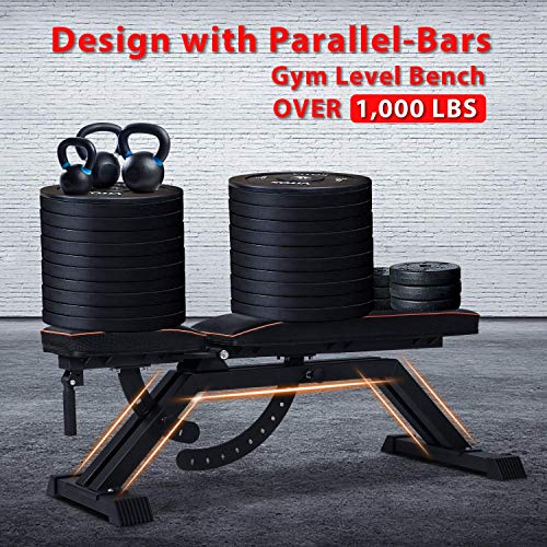 FEIERDUN Weight Bench Black-Parallel Bars