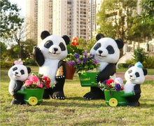 MeQibin Outdoor Panda Garden Statue Planter, Resin Animal Planter, Panda Decor, Cute Panda Flower Pot for Patio Balcony Yard Lawn(18.9 X 12.6 X 24.0IN)