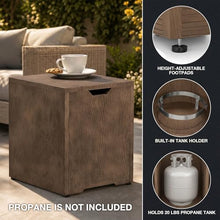2-Piece 30" Propane Fire Pit Table for Outside Patio with Hidden Tank Table