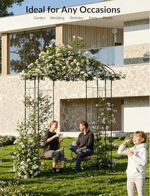 Romantic 8.8FT Black Birdcage Arbor - Metal Wedding Arch & Garden Pergola for Climbing Plants, Outdoor Ceremony Backdrop, Sturdy Patio & Backyard Decor