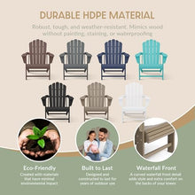 WestinTrends Highland Outdoor Patio HDPE Adirondack Chairs with Cup Holders (Set of 8), Weathered Wood