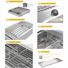 Thickened and Durable Commercial Electric Barbecue Grill, Stainless Steel Smokeless Portable BBQ Grill, 122-572 ℉ Temperature Control, Detachable Drip Tray & Easy To Clean, for Camping