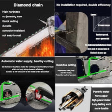 7800w/8800w Diamond Chain Concrete Saw With Water Fed Dust 7500 rpm High Performance Electric Precision Concrete Wall Cutting Machine Chainsaw Powerful With 2 Chains/2 Guide Bar,350