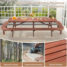 Zevemomo 14-16 Person Wood Picnic Table, Rectangular Top with Umbrella Hole