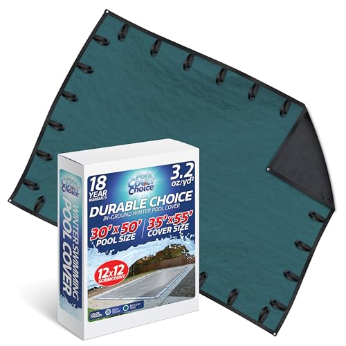 30 ft x 50 ft Rectangle Inground Pool Size Winter Cover - Marine Teal