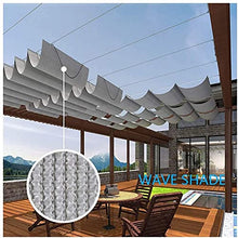 TMMLIJIPL Wire Rope Slide Replacement Canopy Cover Retractable Shade Sail Sunscreen Permeable Wave Drop Roof(Color:Gray Size:1.3X6M)