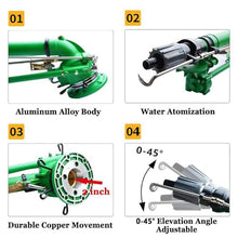 HYZHANHONG Farm Irrigation Sprinkler Head, 2-Inch Pulse Impact Sprinkler Head, 360 ° Large-Area Spraying, with Replacement Nozzle Set, Suitable for Agricultural Lawns