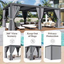 Jolydale Louvered Pergola 12ft x 20ft Aluminum with Adjustable Top Gray