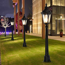 ZQHQYNQDFY Lamp Post Lights Outdoor, Elevated Aluminum Patio Lantern 2.4M European Classic Street Light High Brightness E27 Glass Lawn Landscape Lighting Pastoral Garden Decor