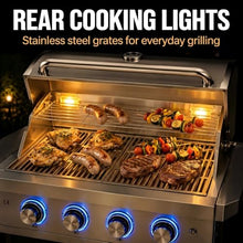 4 Burner Built in Propane Grills Charcoal & Natural Gas Grill Combo