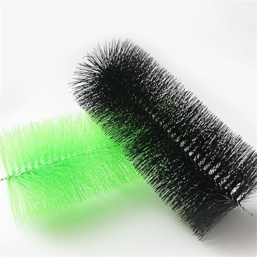 10 20 30 Pcs Fish Pond Filter Brushes Set For Koi Pond Fish Tank Aquarium Water Garden Pond Skimmer Filter Cleaning Brush, Stainless Steel Long Cleaning Brush，Green/Black(Green-30pcs,100cm/39in)