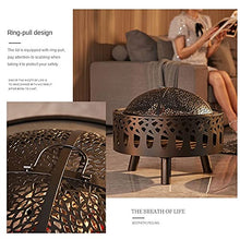 Garden Fire Pit Grill Bowl Grill Barbecue Rack Outdoor Fire Pit w/Spark Screen,Large Bonfire Wood Burning Firepit Bowl Farmhouse Decorations Fireplace Heating Basin for Outdoor Backyard