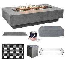 Elementi Hampton 56" Propane Concrete Outdoor Fire Pit Table Bundle