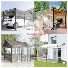 Waterproof Transparent Tarpaulin Side Panels for Gazebo,PVC Plastic Tarpaulin,Outdoor Clear Tarp Curtains with Zip,Pergola Porch Carport Partition Curtains,with Grommets,W×H-3 * 3.0m(9.8 * 9