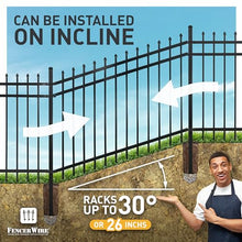 Fencer Wire Pack of 5 Heavy Duty Pinnacle Fence Barrier Panel, 5FT Height X 8FT Width Anti-Rust Metal Fencing Panel, 2” Diameter Steel Outdoor Decorative Garden Fence Panel