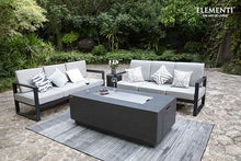 Elementi Andes Propane Gas Fire Pit Table Bundle - Cast Concrete with Concealed Pullout Tank Storage Drawer | Electronic Ignition | Canvas Cover, Lava Rock Included | Dark Gray