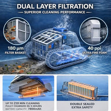 Cordless Robotic Pool Cleaner with App Control for Floor Wall and Waterline Cleaning Dual Layer Filtration Weekly Scheduling Up to 210 Min Runtime