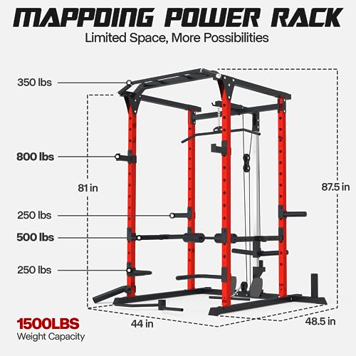 Mappding Power Cage Multi-Functional Power Rack Q2 Red