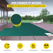 VEVOR Inground Pool Safety Cover for 18x36 ft Pools with Right End Step Green