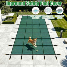LMAOSS Inground Pool Safety Cover, Fits 30x50 Ft Rectangular Swimming Pools, High Strength Mesh Winter Pool Cover with Triple Stitching, Reinforced Straps, Anchors & Installation Tools
